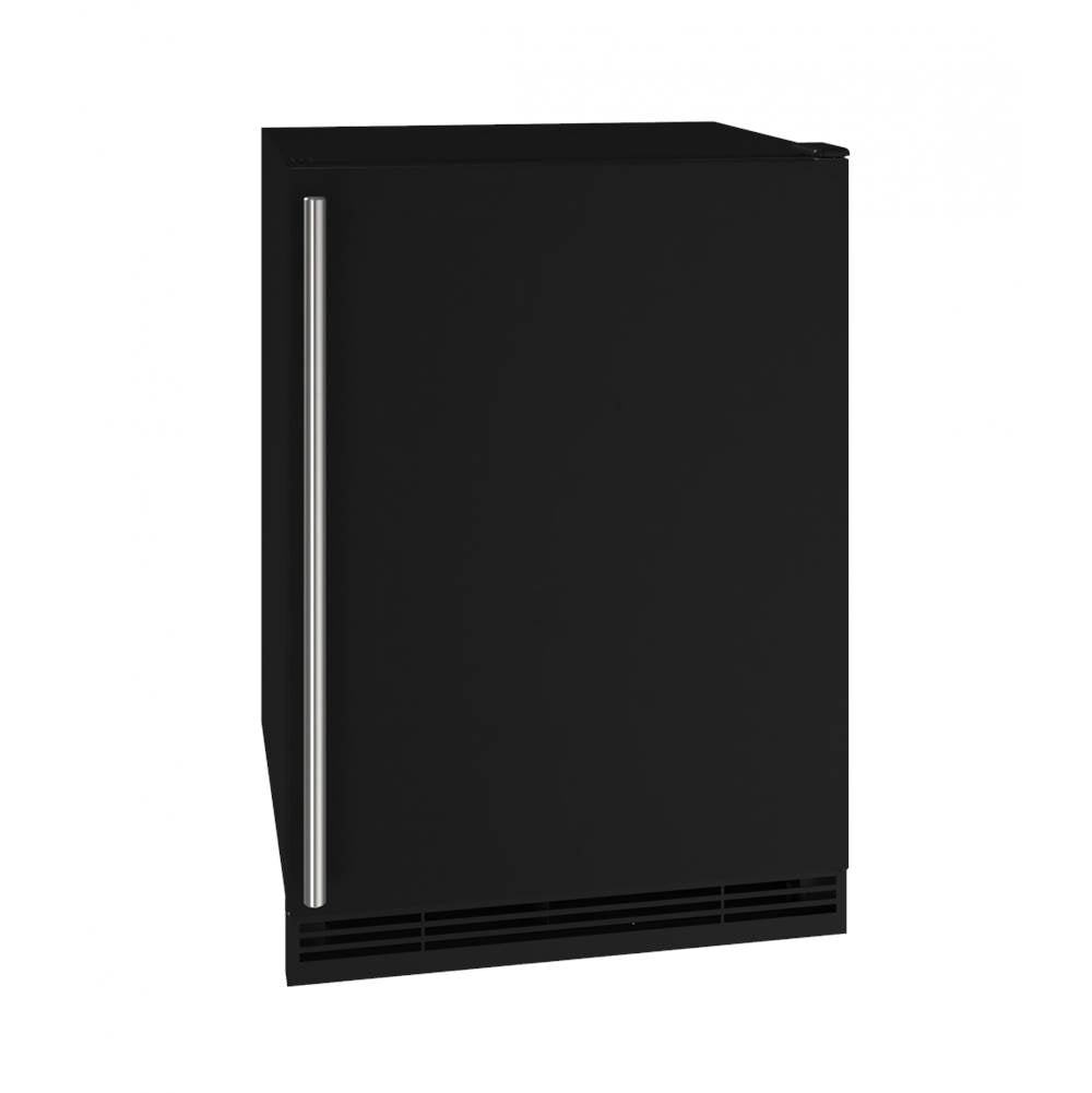U Line - Solid Refrigerator 24'' Reversible Hinge Black Solid 115v - Black