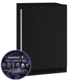 U Line - Solid Refrigerator 24'' Reversible Hinge Black Solid 115v BrightShield - Black