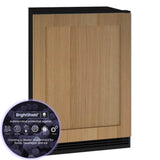U Line - Solid Refrigerator 24'' Reversible Hinge Integrated Solid 115v BrightShield - Integrated