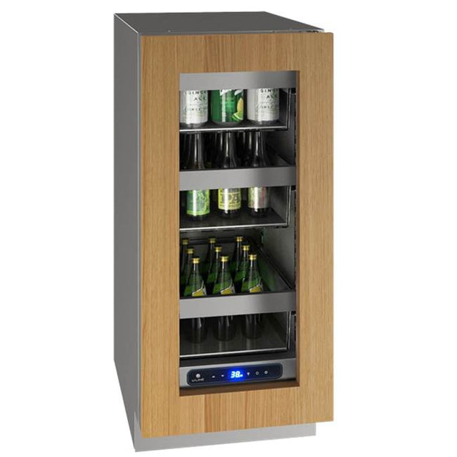 U Line - Glass Refrigerator 15'' Reversible Hinge Integrated 115v - Integrated