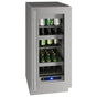 U Line - Glass Refrigerator 15'' Reversible Hinge Stainless 115v - Stainless