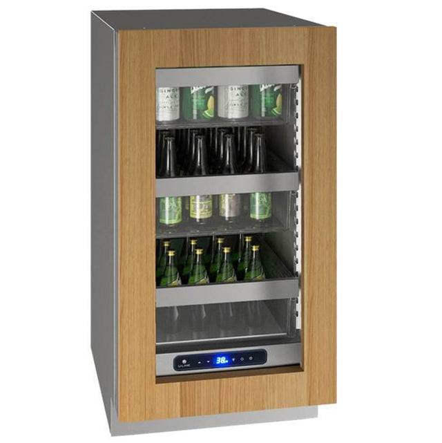 U Line - Glass Refrigerator 18'' Reversible Hinge Integrated 115v - Integrated
