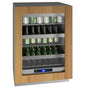 U Line - Glass Refrigerator 24'' Reversible Hinge Integrated 115v - Integrated