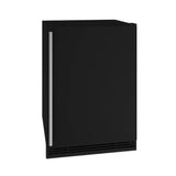 U Line - Combo Frost Free 24'' Reversible Hinge Black Solid 115v - Black
