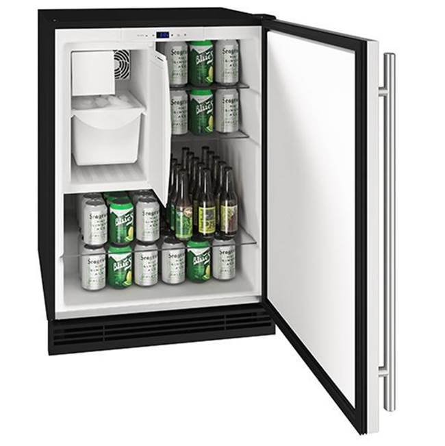 U Line - Combo Frost Free 24'' Reversible Hinge Stainless Solid 115v - Stainless