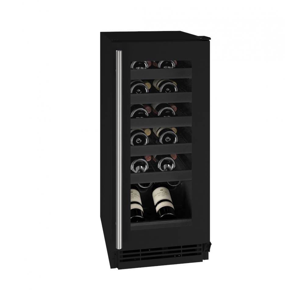 U Line - Wine Captain 15'' Reversible Hinge Black Frame 115v - Black