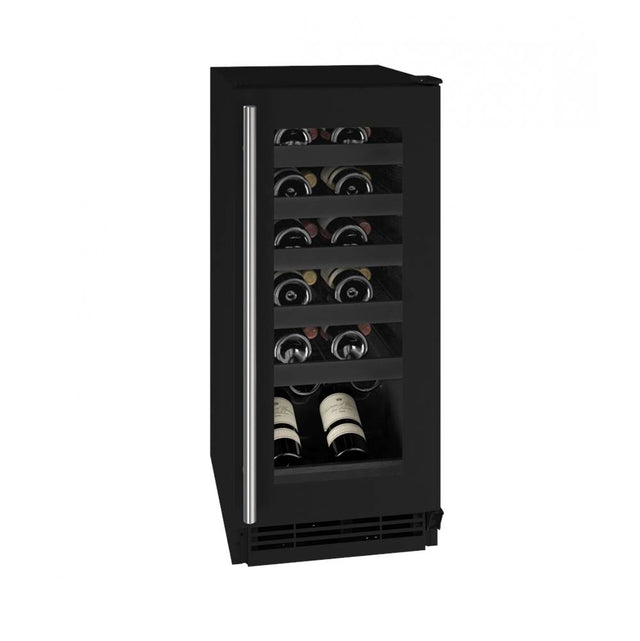 U Line - Wine Captain 15'' Reversible Hinge Black Frame 115v - Black