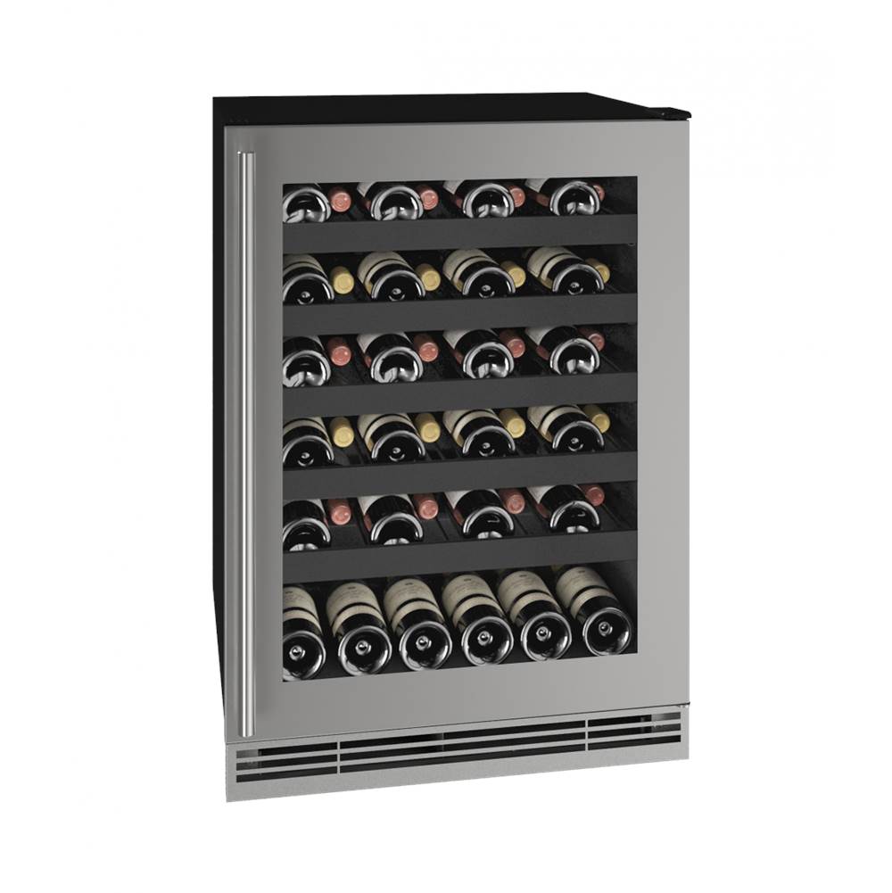 U Line - Wine Captain 24'' Lock Reversible Hinge Stainless Frame 115v - Stainless