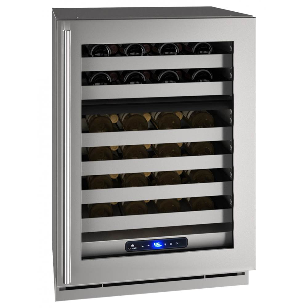 U Line - Wine Captain 24'' Dual Zone Lock Left Hinge Stainless Frame 115v - Stainless