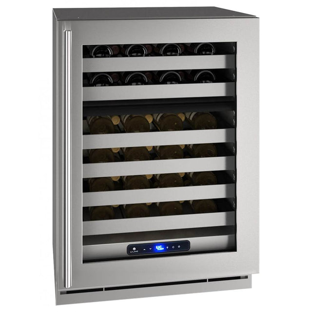 U Line - Wine Captain 24'' Dual Zone Lock Left Hinge Stainless Frame 115v - Stainless