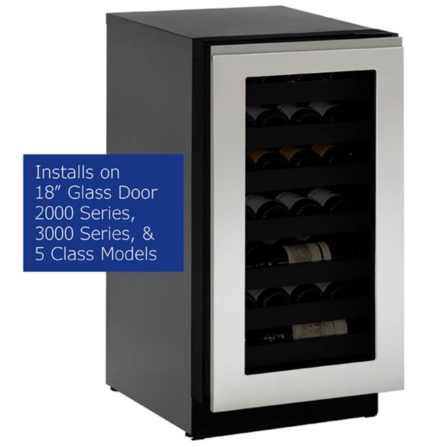 U Line - Stainless Handleless Panel 18'' Frame - Euro Style - Stainless
