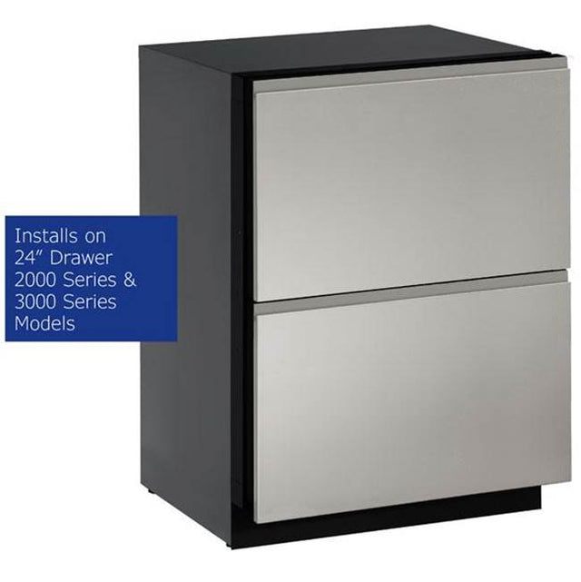 U Line - Stainless Handleless Drawer Panels (set of 2) - Euro Style - Stainless