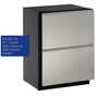 U Line - Stainless Handleless Drawer Panels (set of 2) - Euro Style - Stainless