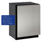 U Line - Stainless Handleless Panel 24'' Solid - Euro Style - Stainless