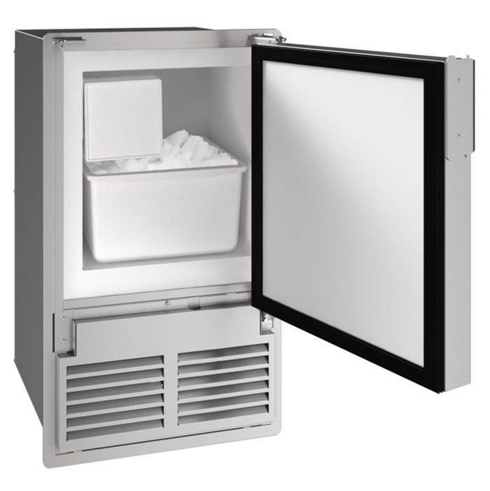 U Line - Marine Ice Flange To Cabinet 14'' Reversible Hinge Stainless Solid 115v - Stainless