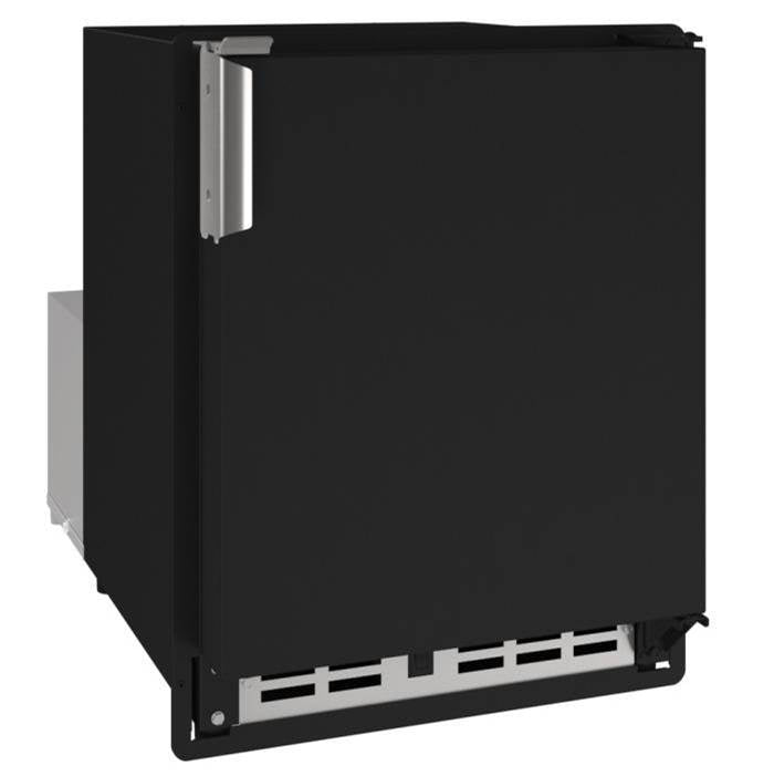 U Line - Marine Ice Flange To Cabinet 14'' Reversible Hinge Black Solid 115v - Black