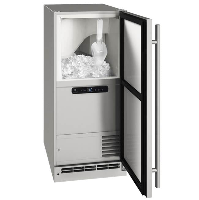 U Line - Outdoor Clear Ice Machine 15'' Pump Reversible Hinge Stainless 115v - Stainless