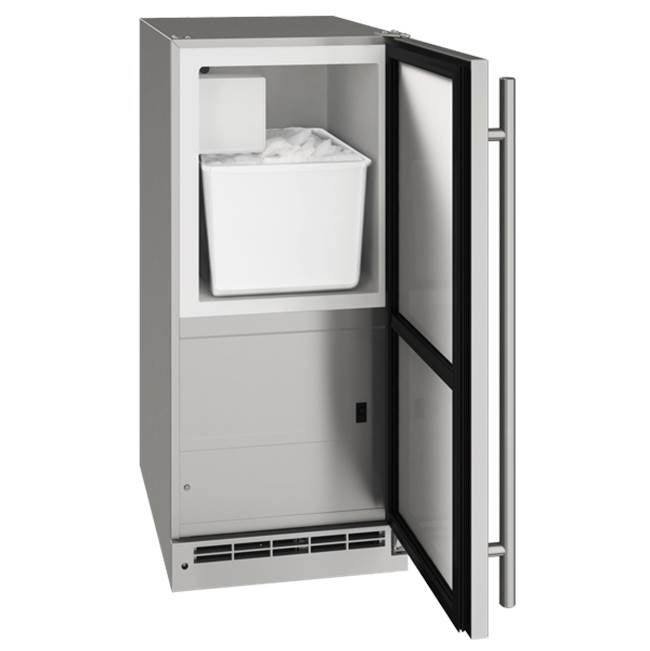 U Line - Outdoor Ice Maker 15'' Reversible Hinge Stainless 115v - Stainless