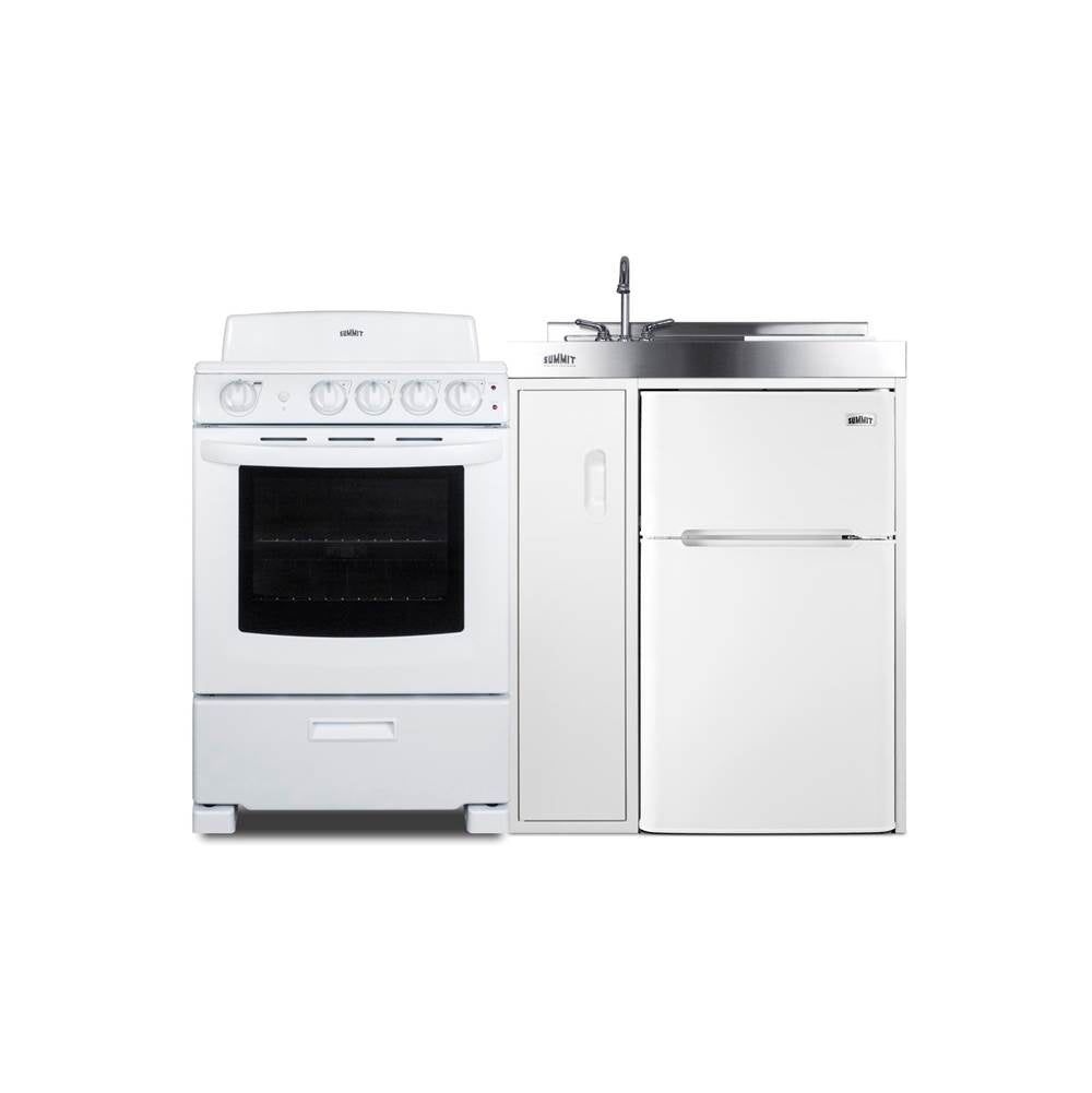 Summit Appliance - 54'' Wide All-in-One Kitchenette with Electric Coil Range