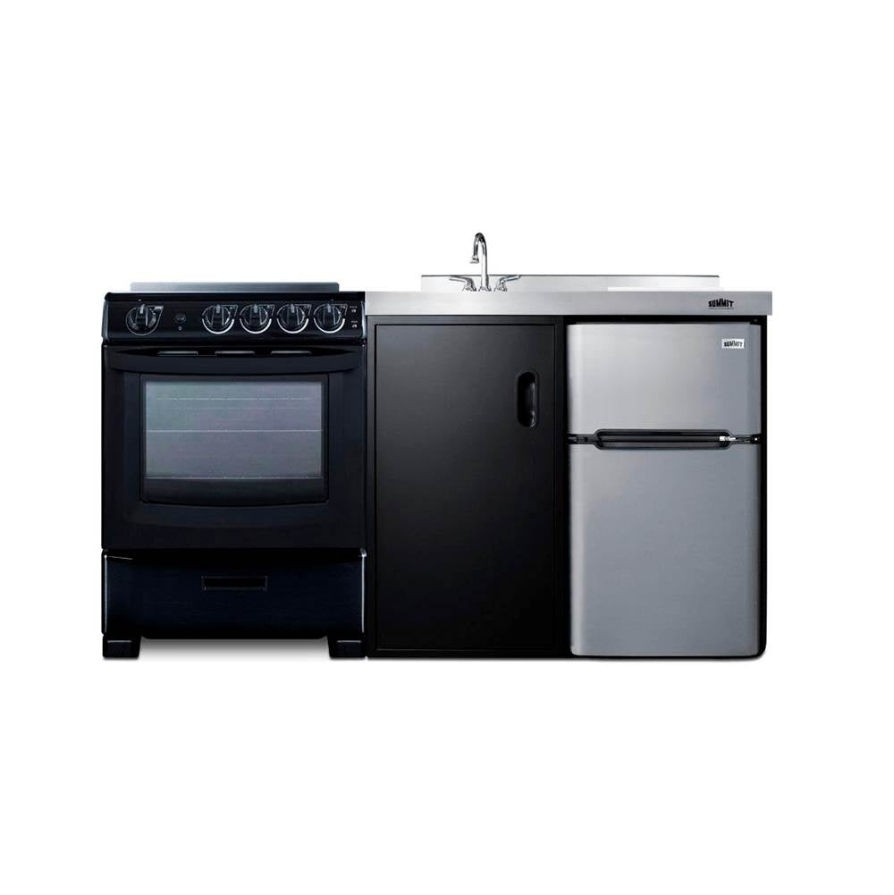 Summit Appliance - 63'' Wide All-in-One Kitchenette with Electric Range