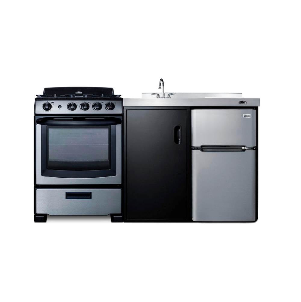 Summit Appliance - 63'' Wide All-in-One Kitchenette with Gas Range