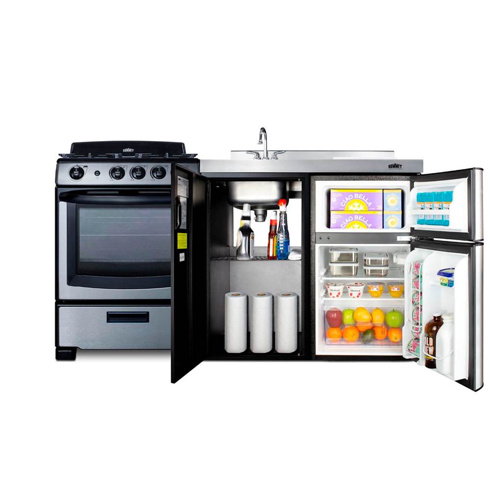 63'' Wide All-in-One Kitchenette with Gas Range