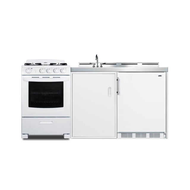 Summit Appliance - 72'' Wide All-in-One Kitchenette with Gas Range