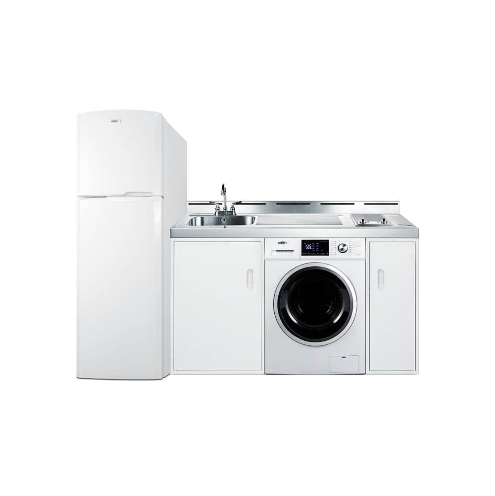 Summit Appliance - 83'' Wide All-In-One Kitchenette with Washer/Dryer Combo