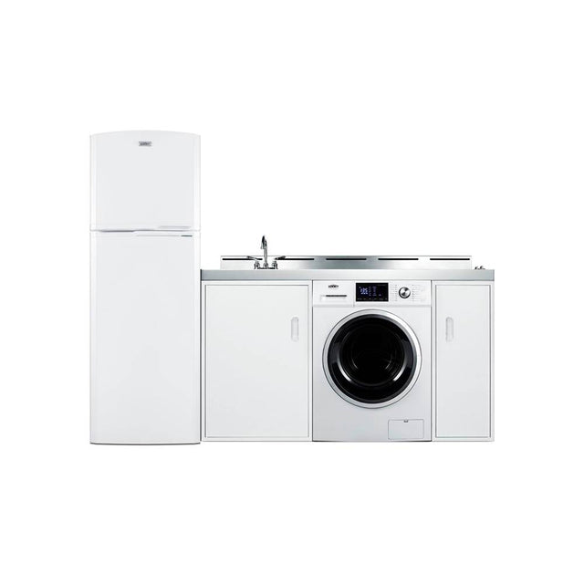 Summit Appliance - 83'' Wide All-In-One Kitchenette with Washer/Dryer Combo