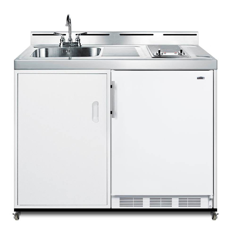 Summit Appliance - 48'' Wide Mobile All-In-One Kitchenette, No Plumbing Needed