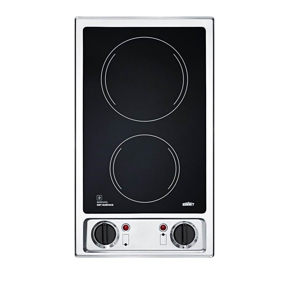 Summit Appliance - 12'' Wide 115V 2-Burner Radiant Cooktop