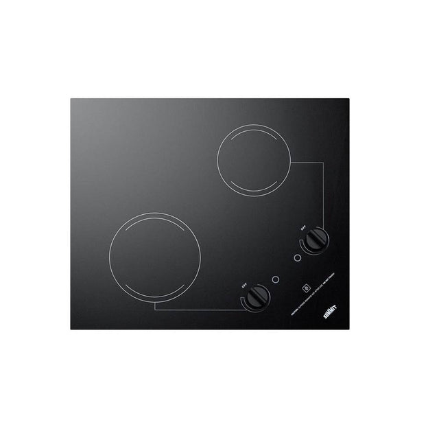 Summit Appliance - 21'' Wide 230V 2-Burner Radiant Cooktop