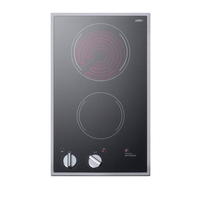 Summit Appliance - 12'' Wide 220/240V 2-Burner Radiant Cooktop