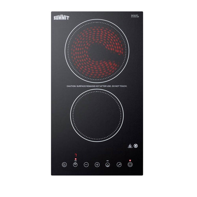 Summit Appliance - 12'' Wide 230V 2-Burner Radiant Cooktop