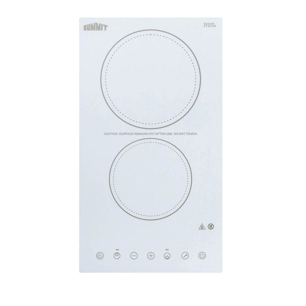 Summit Appliance - 12'' Wide 230V 2-Burner Radiant Cooktop