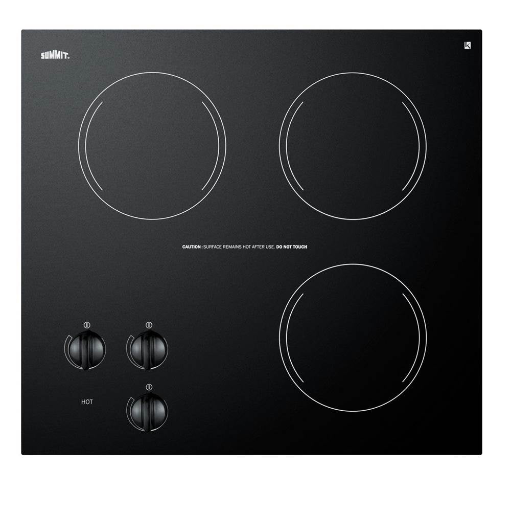 Summit Appliance - 22'' Wide 230V 3-Burner Radiant Cooktop
