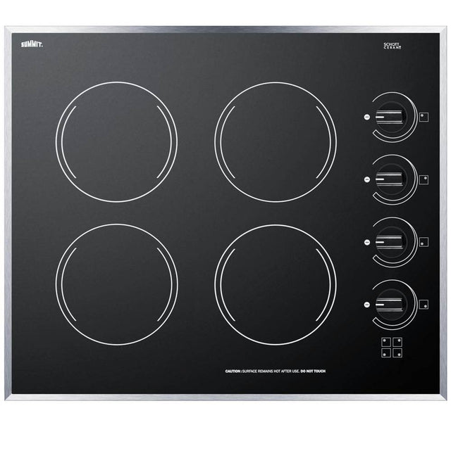 Summit Appliance - 24'' Wide 230V 4-Burner Radiant Cooktop