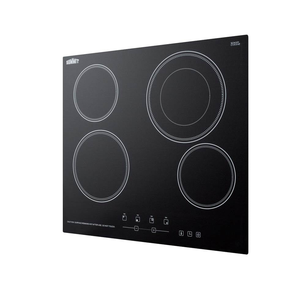24'' Wide 230V 4-Burner Radiant Cooktop