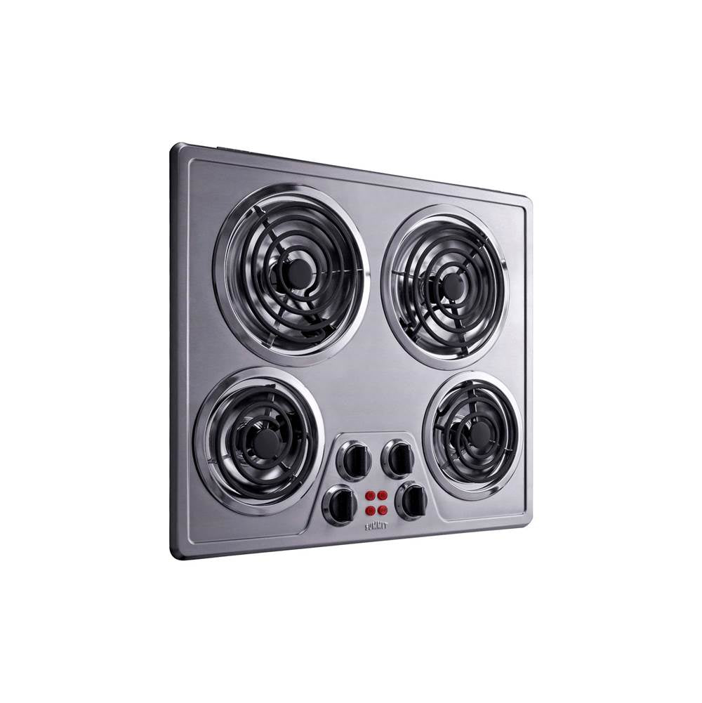 24'' Wide 240V 4-Burner Coil Cooktop