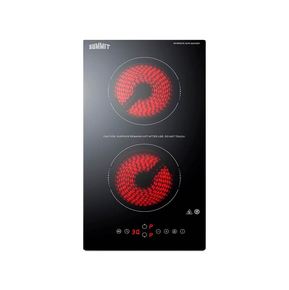 Summit Appliance - 12'' Wide 115V 2-Burner Radiant Cooktop With Safety Shutoff
