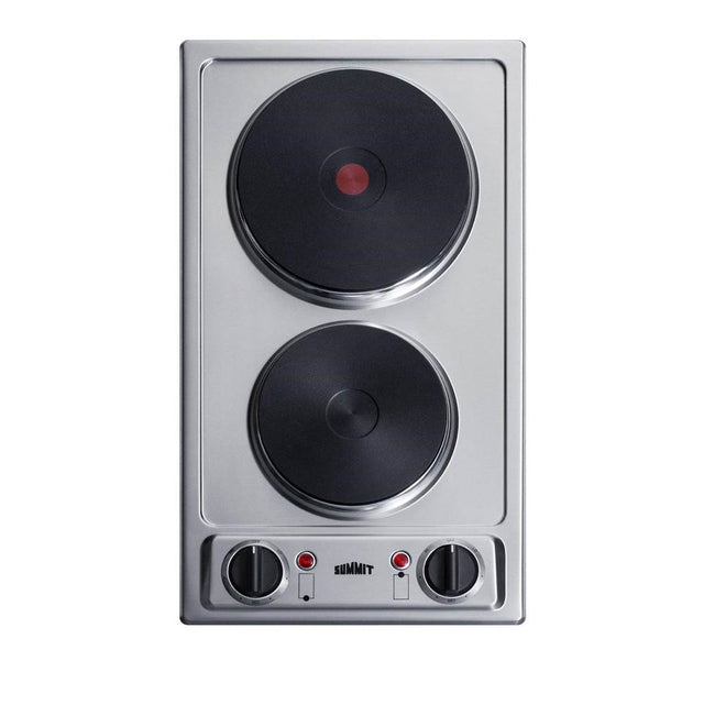 Summit Appliance - 12'' Wide 230V 2-Burner Solid Disk Cooktop