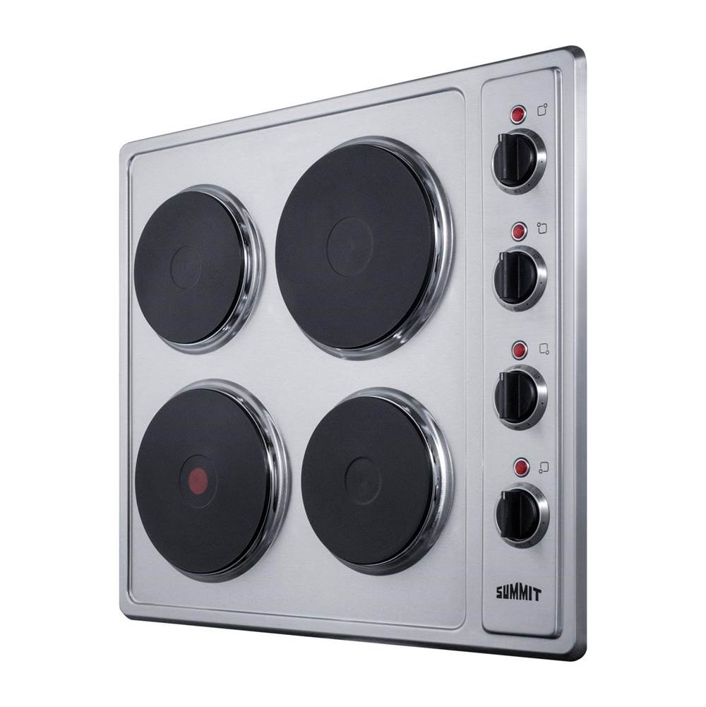24'' Wide 230V 4-Burner Solid Disk Cooktop