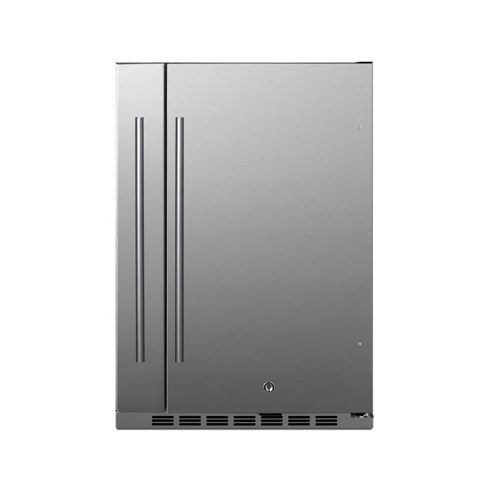 Summit Appliance - Shallow Depth 24'' Wide Built-In All-Refrigerator With Slide-Out Storage Compartment