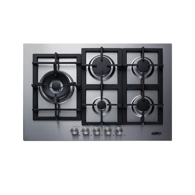 Summit Appliance - 30'' Wide 5-Burner Gas Cooktop In Stainless Steel