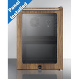 Summit Appliance - Compact Glass Door Beverage Center With Wood Trim