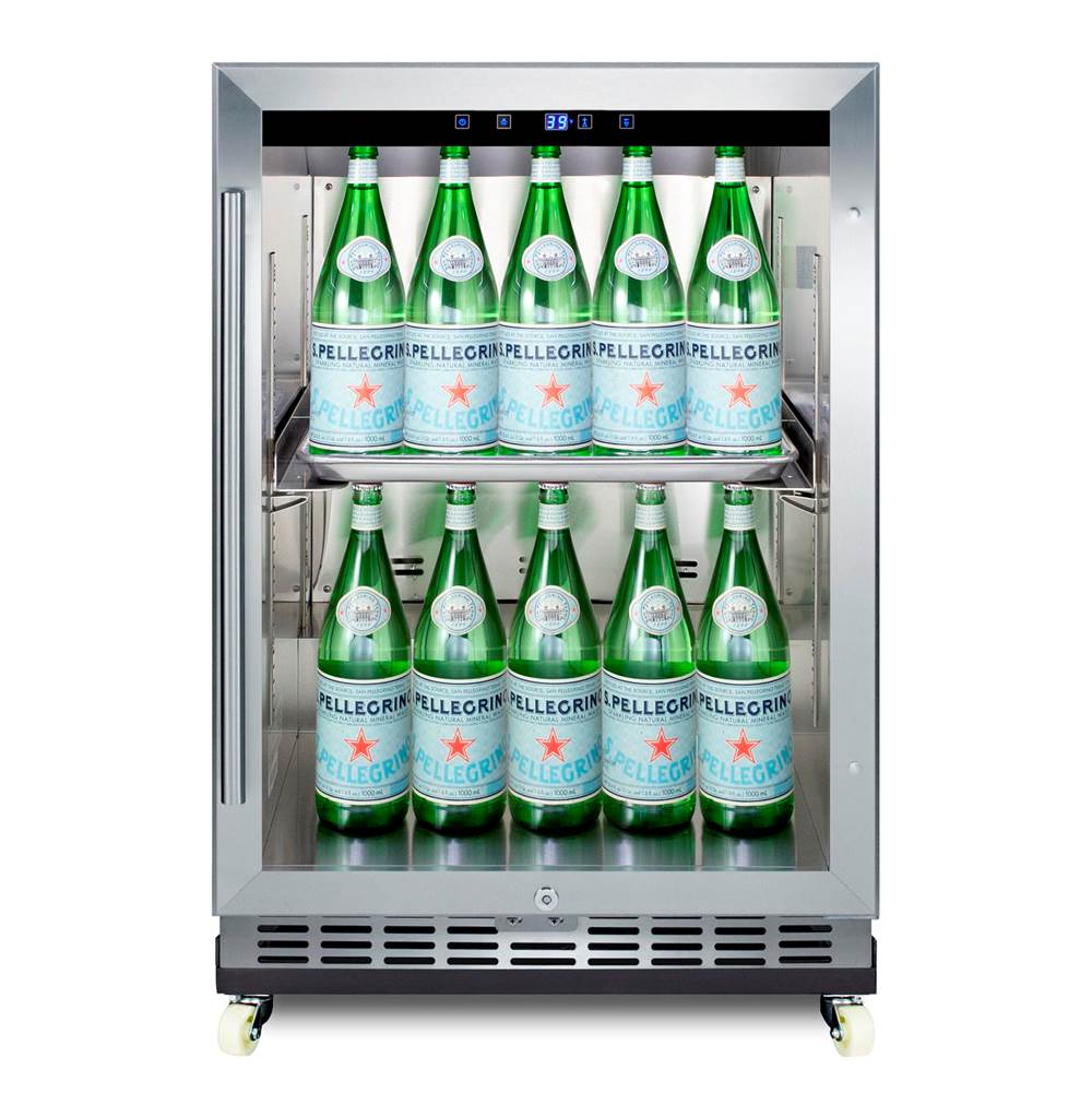 24'' Wide Outdoor Mini Reach-In Beverage Center with Dolly
