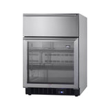 24'' Wide Built-In Commercial Beverage Refrigerator With Top Drawer