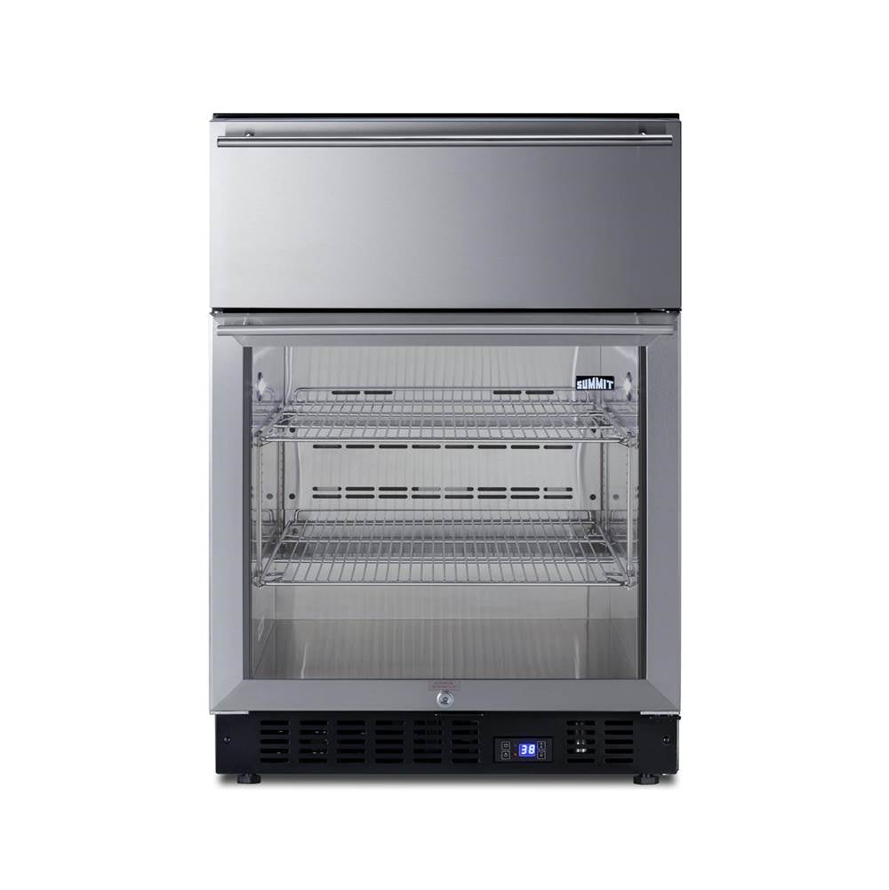 Summit Appliance - 24'' Wide Built-In Commercial Beverage Refrigerator With Top Drawer