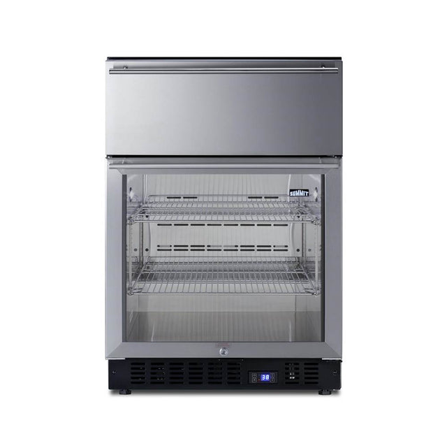 Summit Appliance - 24'' Wide Built-In Commercial Beverage Refrigerator With Top Drawer