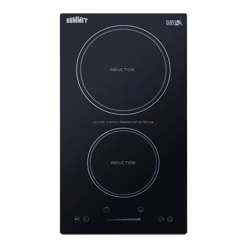 Summit Appliance - 12'' Wide 115V 2-Zone Induction Cooktop, Cord Included